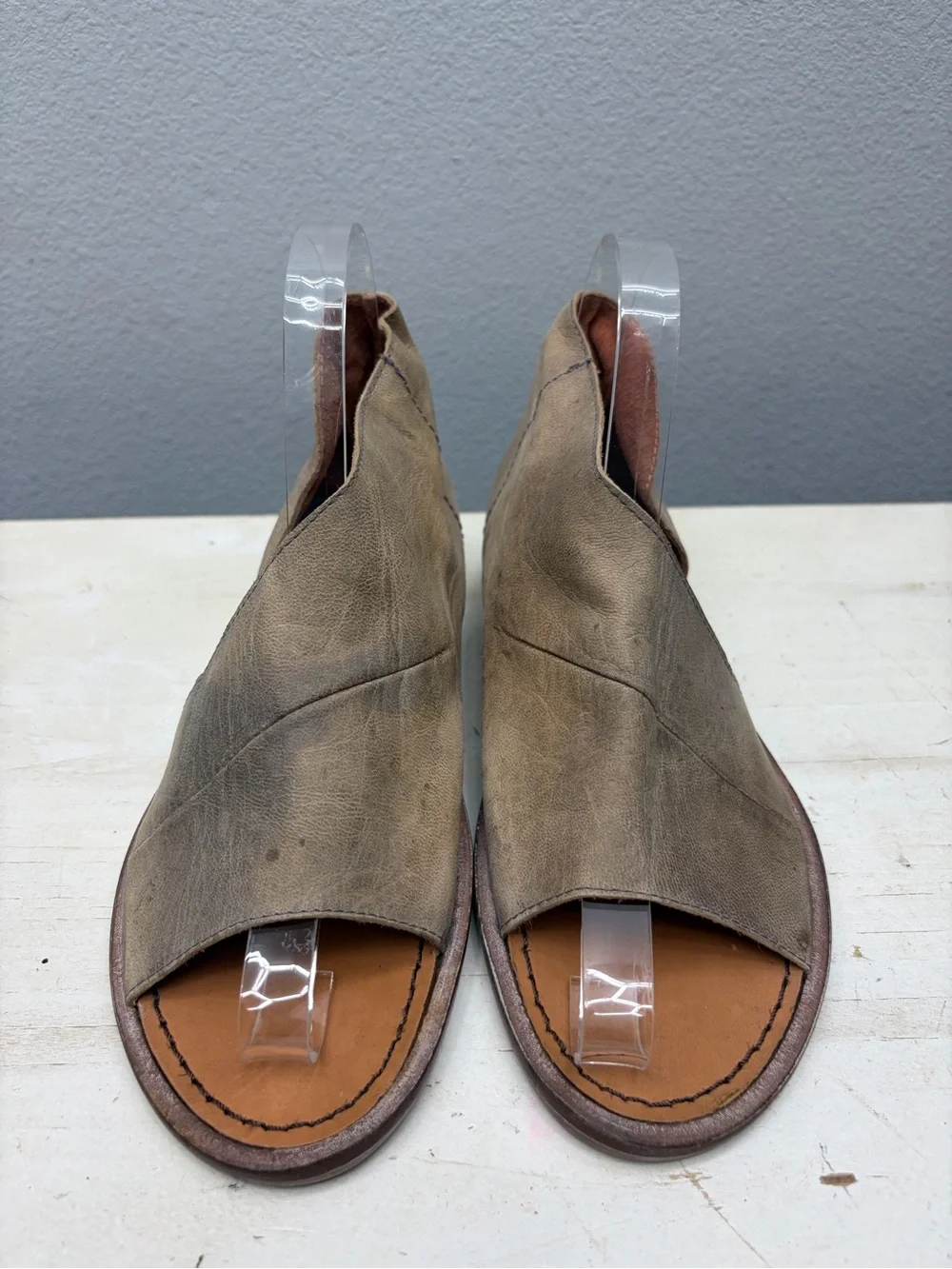 Free People Brown Leather Mont Black Sandals Size 35